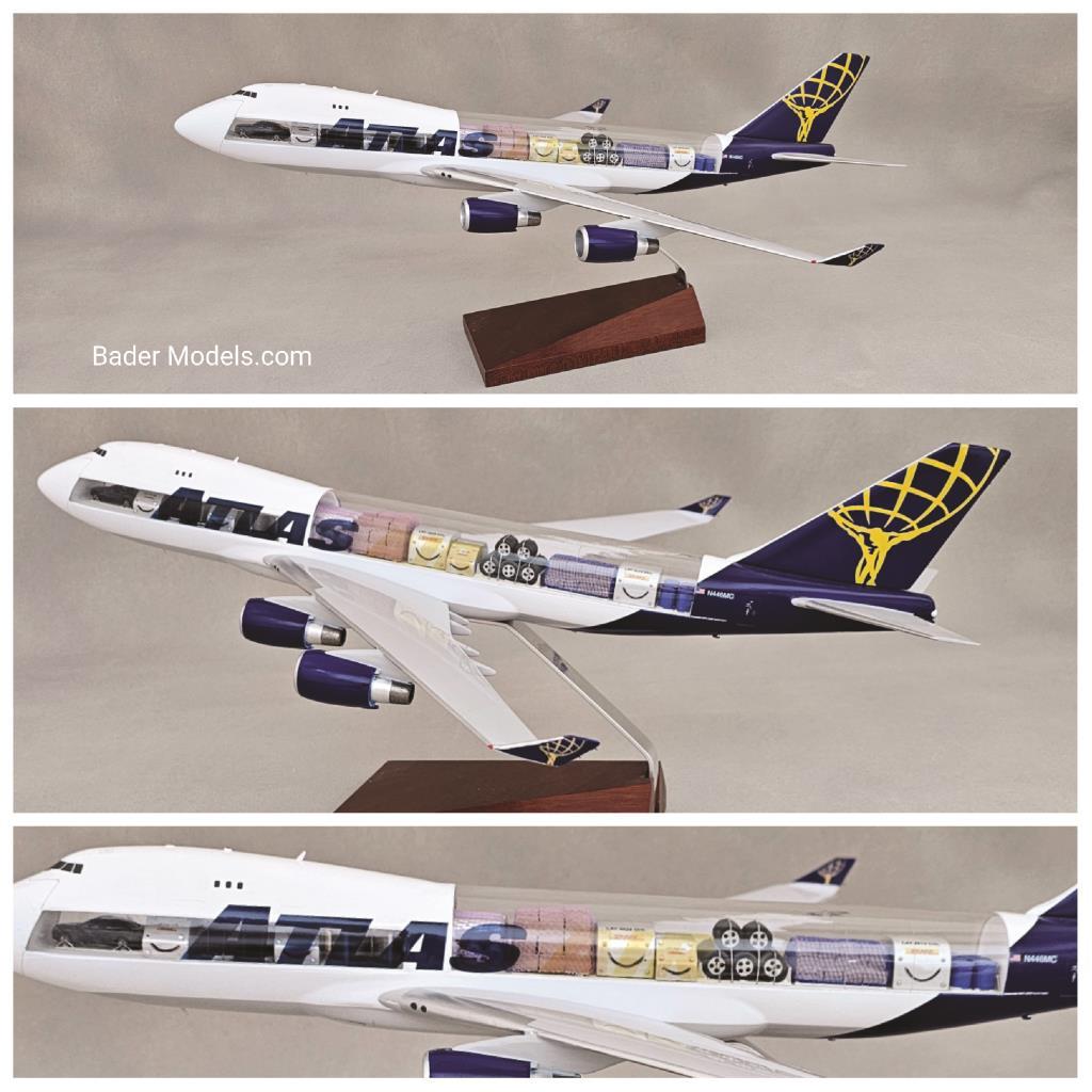 CLEARANCE - Atlas Air - B747-400F - (1:144) - 180° Clear Top